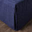 Couvre-lit plissé 3 pièces bleu marine-122461215-122461211