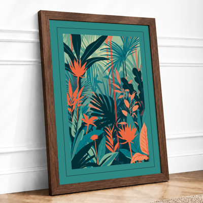 Tropical Garden Pattern Botanical - Framed Print
