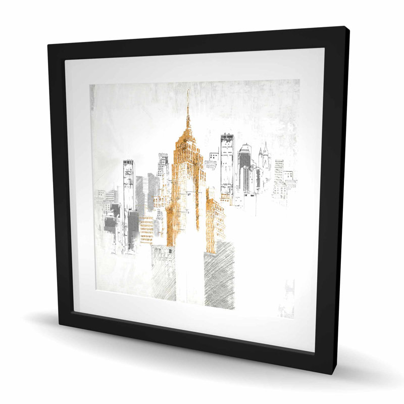 Paysage urbain de style croquis flou - impression encadrée