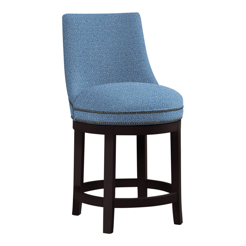 Vesper Upholstered Counter Stool with Solid Wood Frame, Espresso, Perigold Arigato Morning Glory