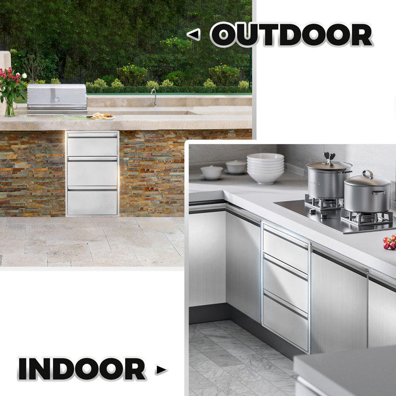  W17 x D21 x H30 Inch BBQ Outdoor Kitchen Drawer for BBQ Island and Outdoor Kitchen