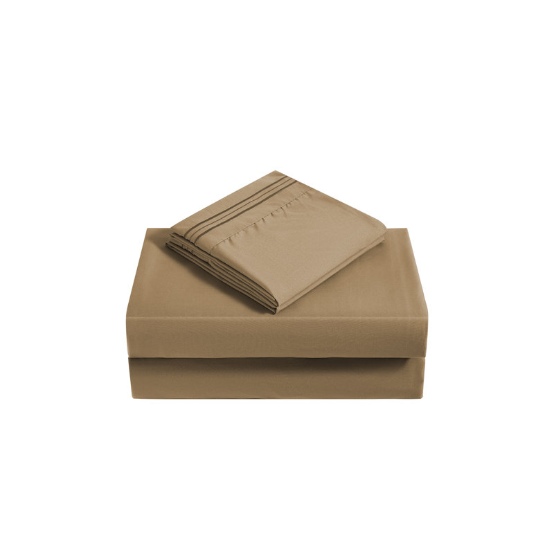 Rayon Sheet Set, King Sheet Set + 1 Fitted Sheet + 2 Pillowcases, Brown