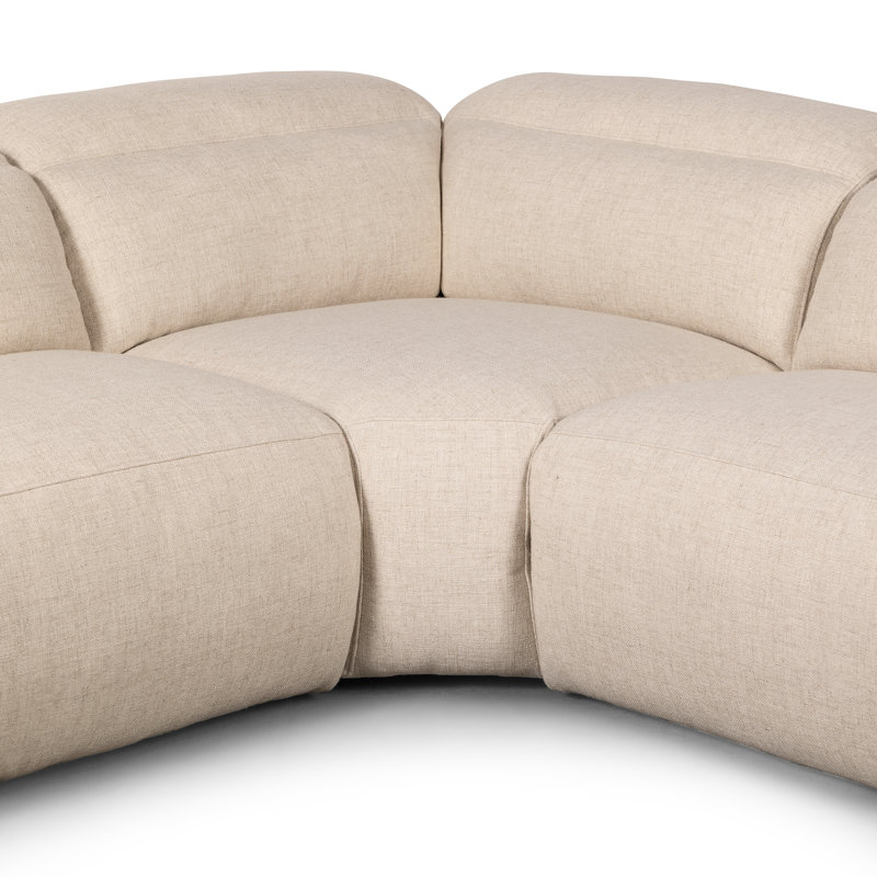 Radley Antigo Natural 5 - Piece Leather Reclining Sectional, Antigo Natural Polyester Blend