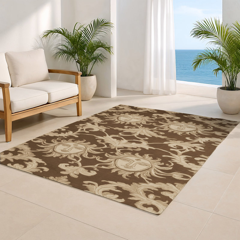 Tapis d'intérieur et d'extérieur brun français, Rectangulaire 2 pi x 3 pi