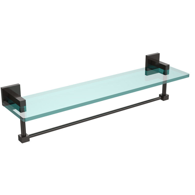 Haranu Bracket Shelf with Towel Bar, Oil Rubbed Bronze, 22 Inch