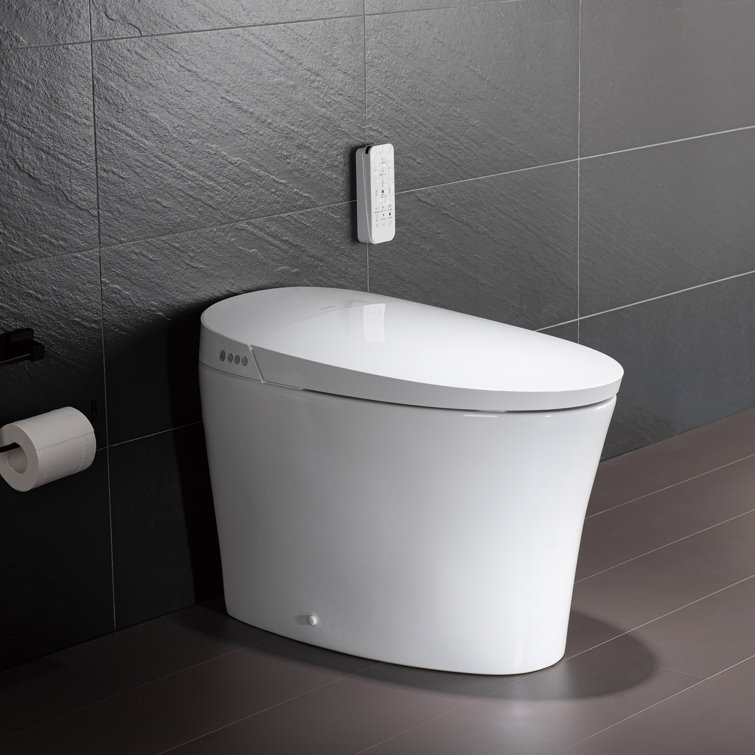 Tankless Smart Bidet Toilet, Chair Height, Booster Pump, Auto/Foot Sensor Flush, Power Outage Flush