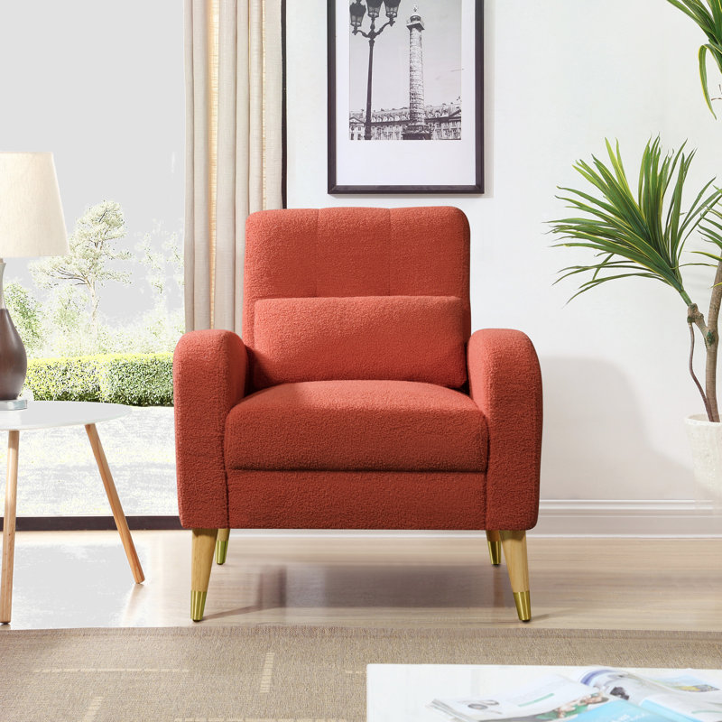 Fauteuil Isebell de 30,3 po de largeur, Tissu rouge