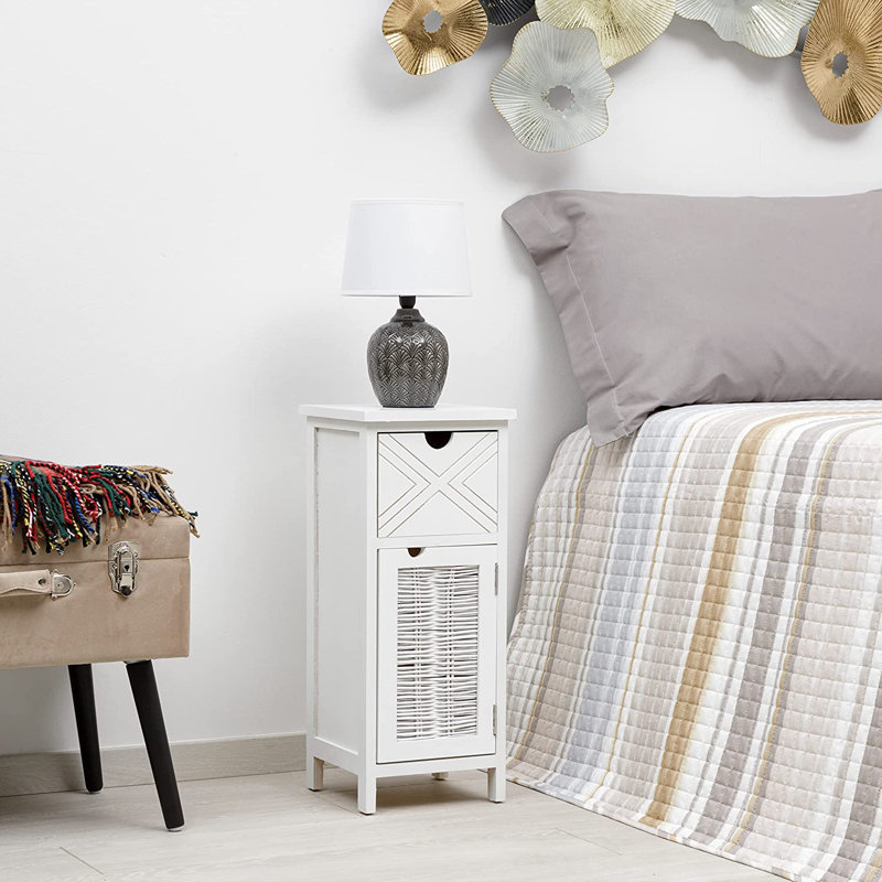 Ora 25cm W Manufactured Wood Bedside Table, White
