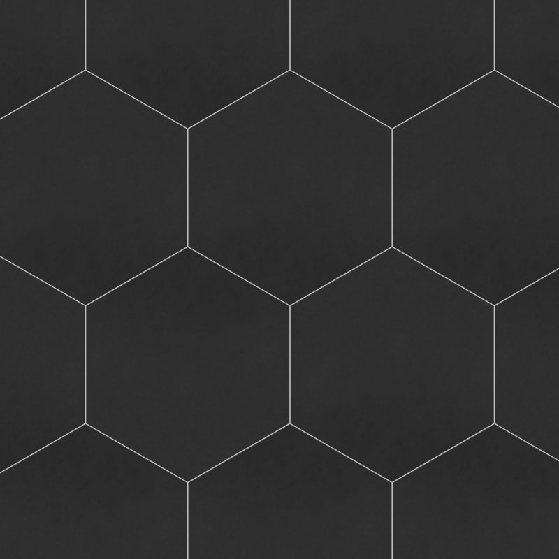 Apini 9" x 11" Porcelain Wall & Floor Tile, Matte Black