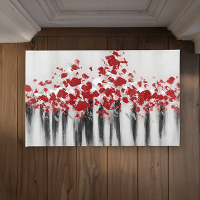 Falling Red Dot - Abstract Shapes Indoor Outdoor Door Mat
