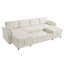 Canapé-lit modulaire en forme de U de 107 po avec méridienne de rangement, ports USB et lit escamotable de 107 po, canapé en tissu Teddy-1466643085