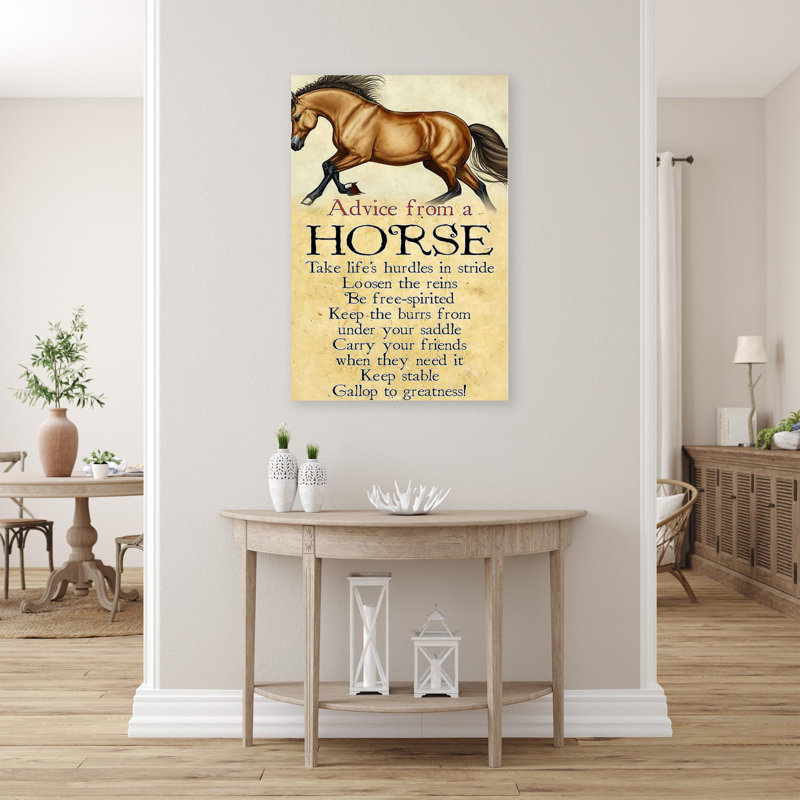 Decaro, conseils d'un cheval sur toile, impression, H 20 po x l 16 po x P 1,25 po