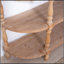Console en bois fabriquée à la main avec garniture tissée à la main, tablettes de rangement à 3 niveaux, table d'entrée ovale avec pieds sculptés, table d'appoint rustique Coastal Farmhouse, table de canapé d'entrée de 49 po