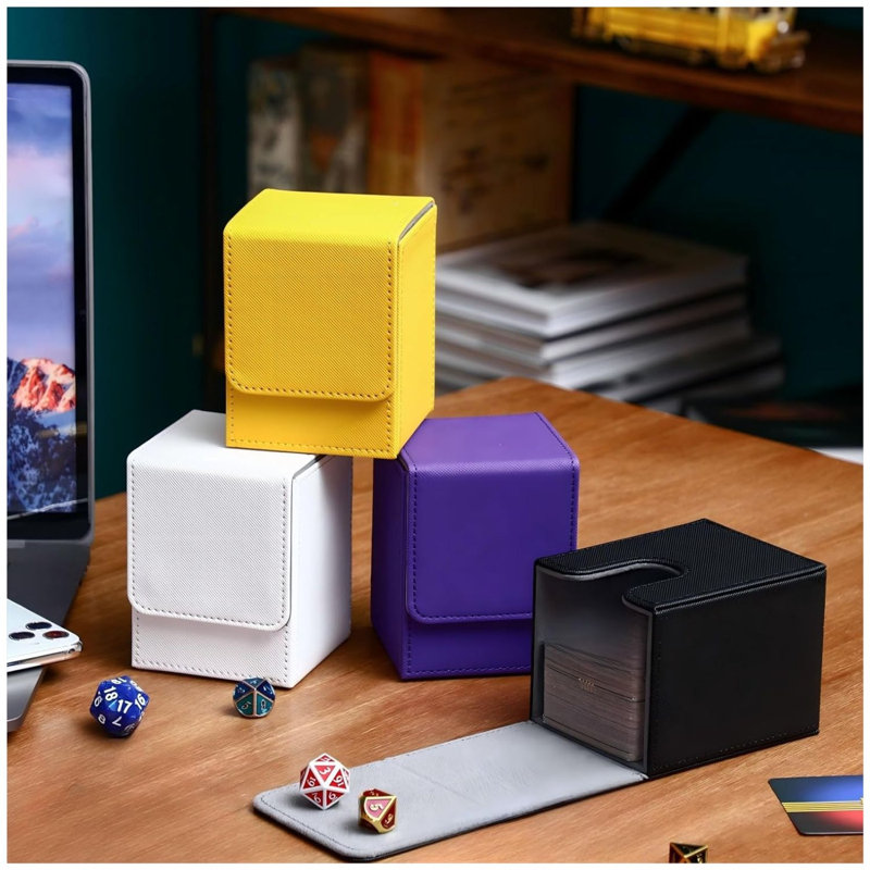 Coffret de rangement en cuir 4 pièces