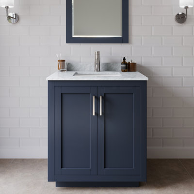 Miranda 30" Freestanding Single Bathroom Vanity with Marble Top with 24" Mirror