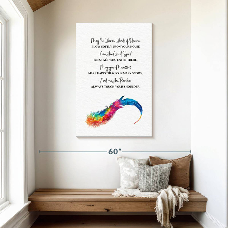 Tergel Feather Prayer, 45" H x 30" W