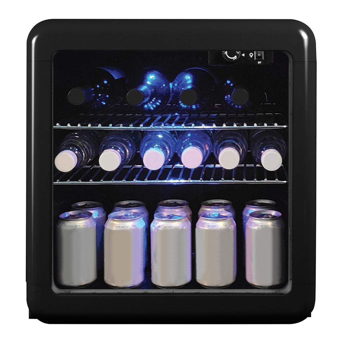 Magic Chef - 1.7 Cu Ft Retro Beverage Cooler - Black | Fridge.com