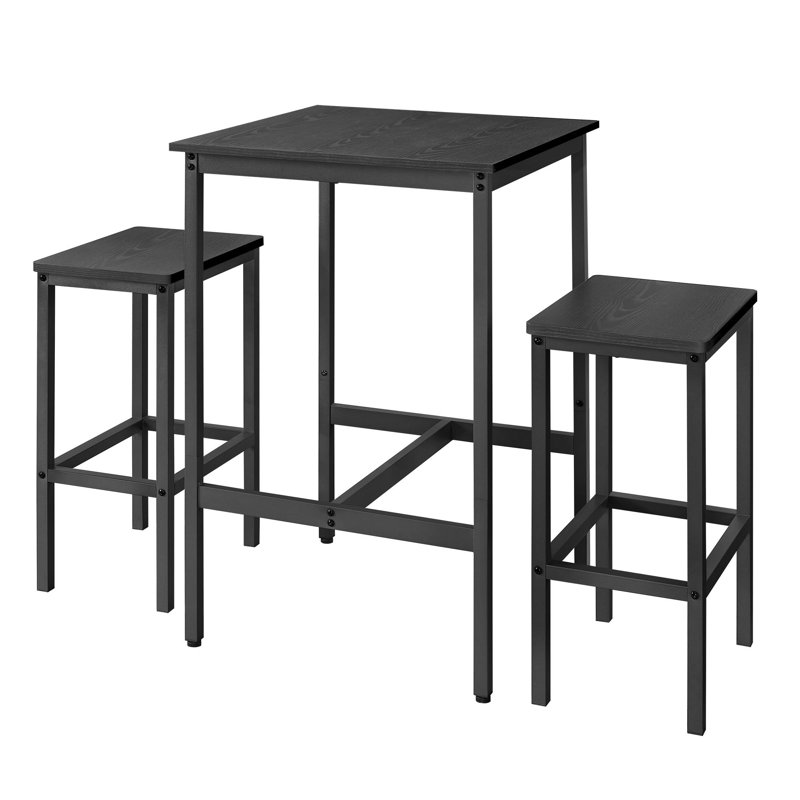 Bar Table And Chairs Set, Black