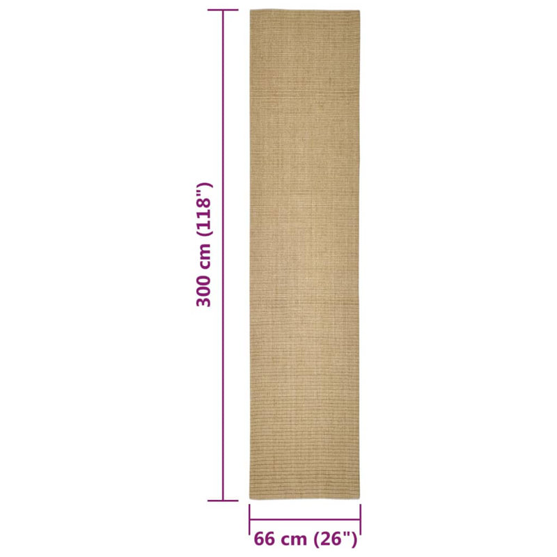 August Grove Rug Natural Sisal Brown, Rectangle 66 x 300cm