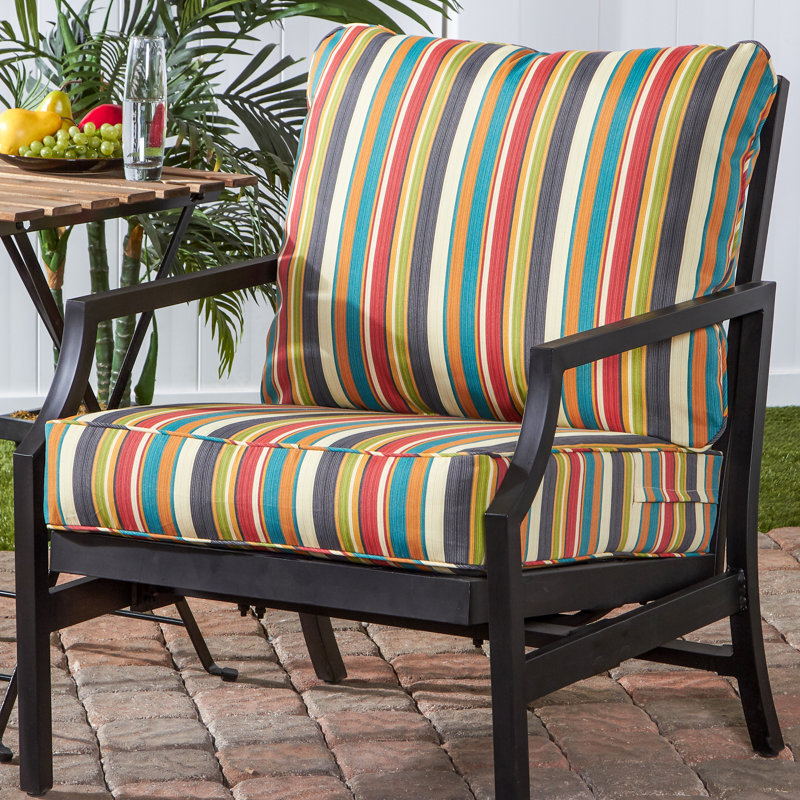 Coussin de siège pour chaise d'extérieur Lester, Rayures crépuscule