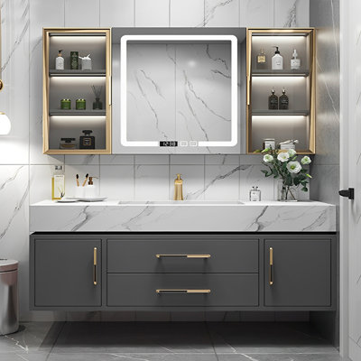 Armoire de salle de bain moderne, simple et luxueuse.