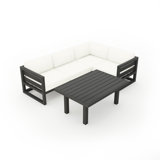 Avion Classic 5 Piece Sectional Set - Black - Cast Lagoon