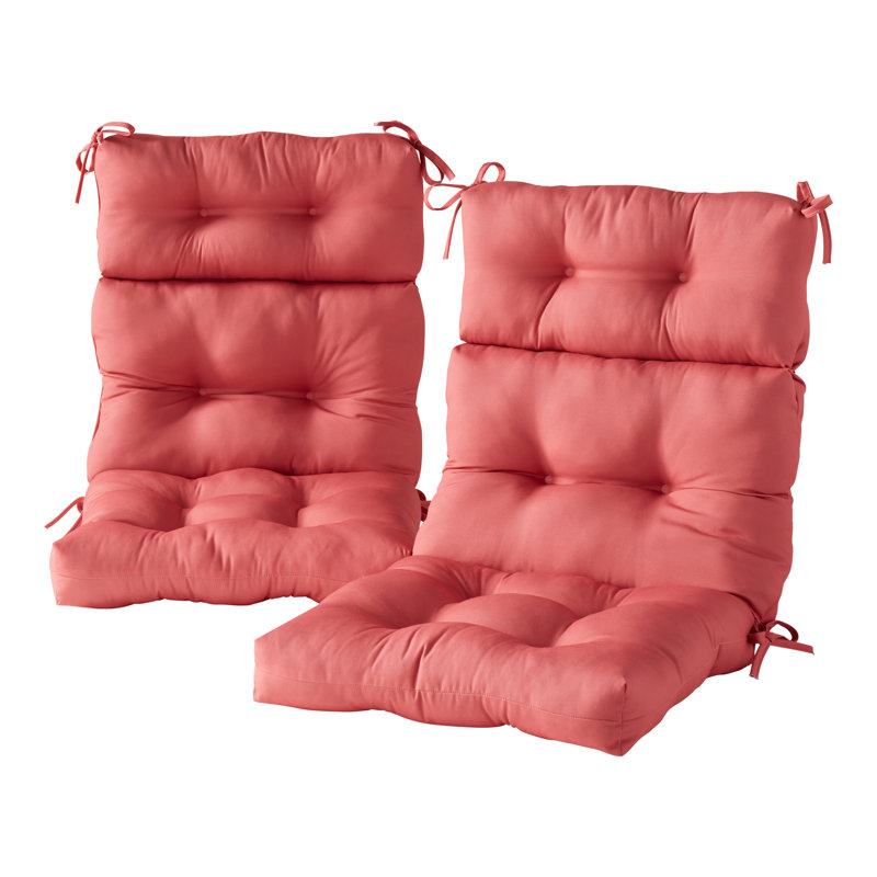 Lester Outdoor High Back Chair Cushion, Coral, 2