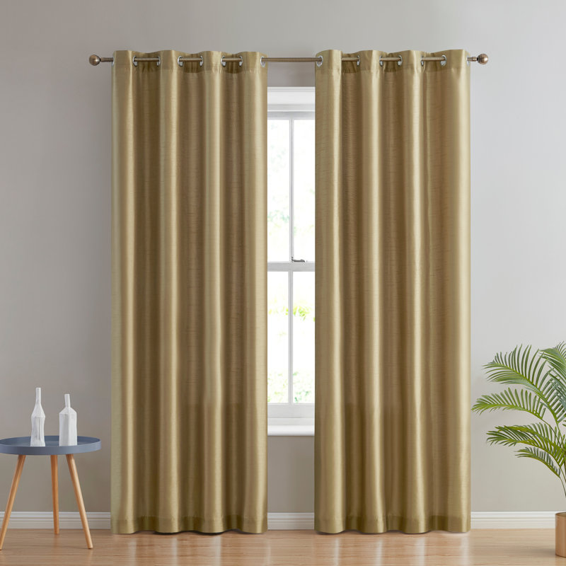 Eisenhart Semi Sheer Curtain Pair, Taupe, 54" W x 72" L