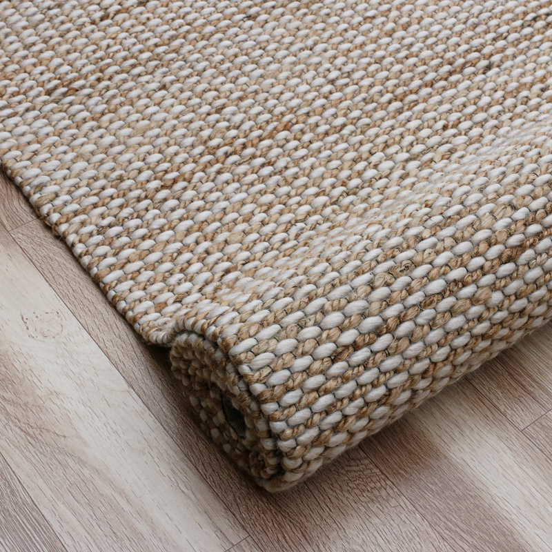 Aholla Hand-Woven Jute Blend Area Rug, Rectangle 9' x 12'