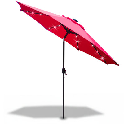 Balkar 9ft Lighted Tilt Market Umbrella