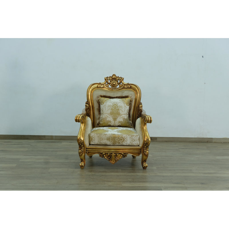 Armchair, Gold, Beige/Off White