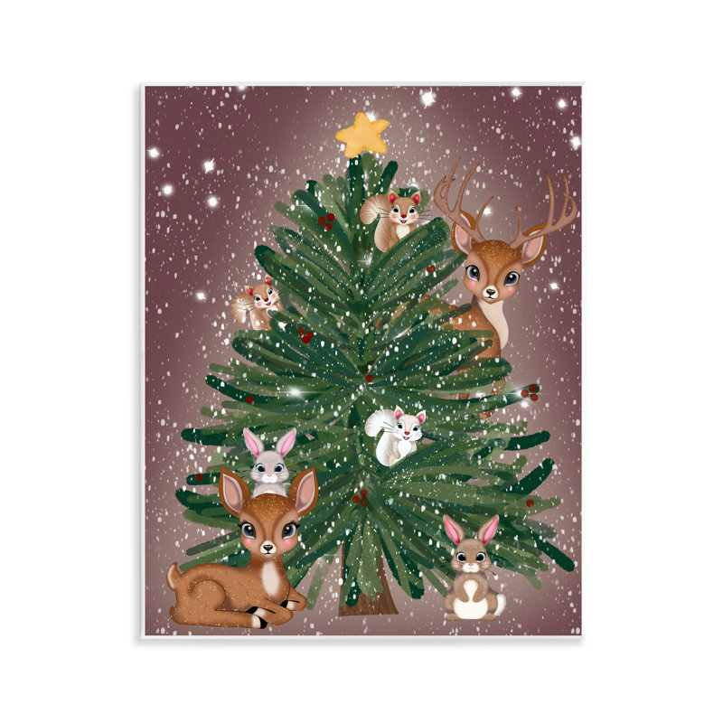 Plaque murale de Noël avec des animaux amusants, design par Drew McInerney