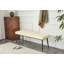 Banc de salle à manger pour 2-3 personnes, revêtu de cuir de qualité supérieure avec éponge haute résilience, renfort de poutre en métal et pieds enduits de jet, blanc cassé-1784918710-1784918708-1784918717