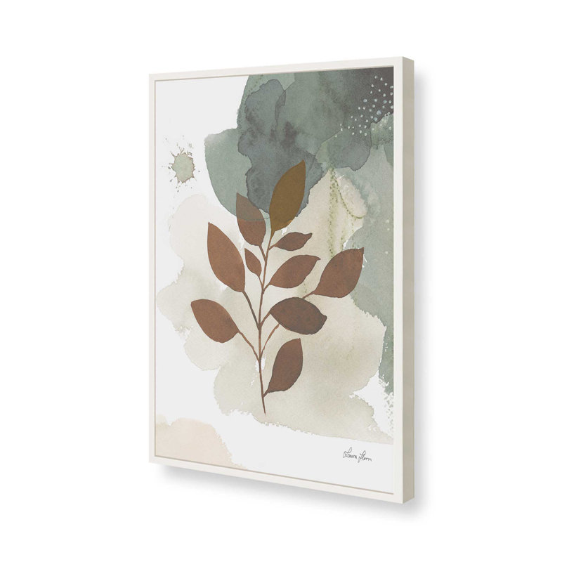 Feuilles harmoniques I print, H 11 po x l 9 po, Encadrement de coin ouvert blanc opaque