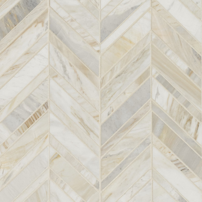 Selene Oro Chevron 12 in. x 12 in. Honed Marble Mosaic Floor and Wall Tile