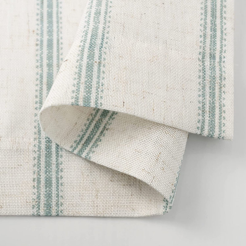 Rideau en mélange de lin Jeanenia, Vert, L 52 po x L 84 po