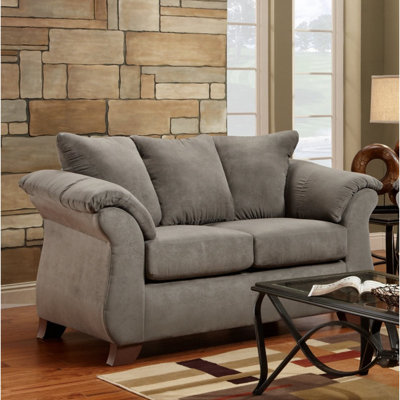 Modern Sofa Sensations Microfiber Pillow Back Loveseat