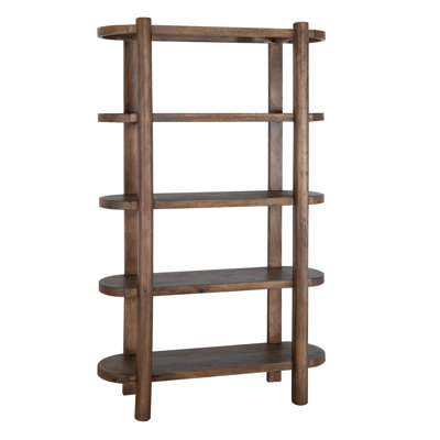 Bibliothèque Eray, 4 tablettes, bois de manguier brun Almond Barrel, 71 pouces