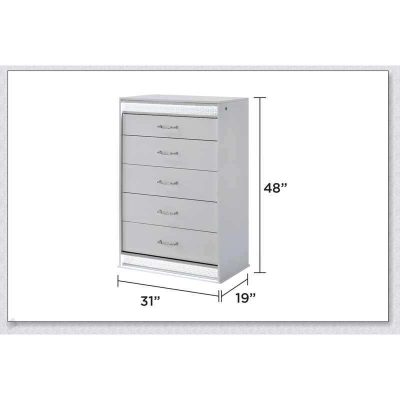 Commode 5 tiroirs Glam