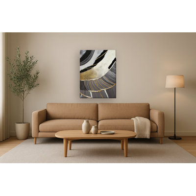 Art mural abstrait sur toile GiIied C Courants - 30 po x 40 po