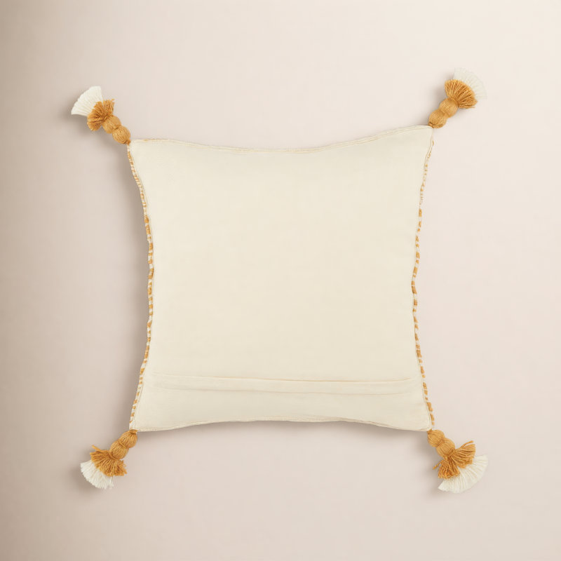Coussin Nysa, Gris/Ivoire, Pas de remplissage