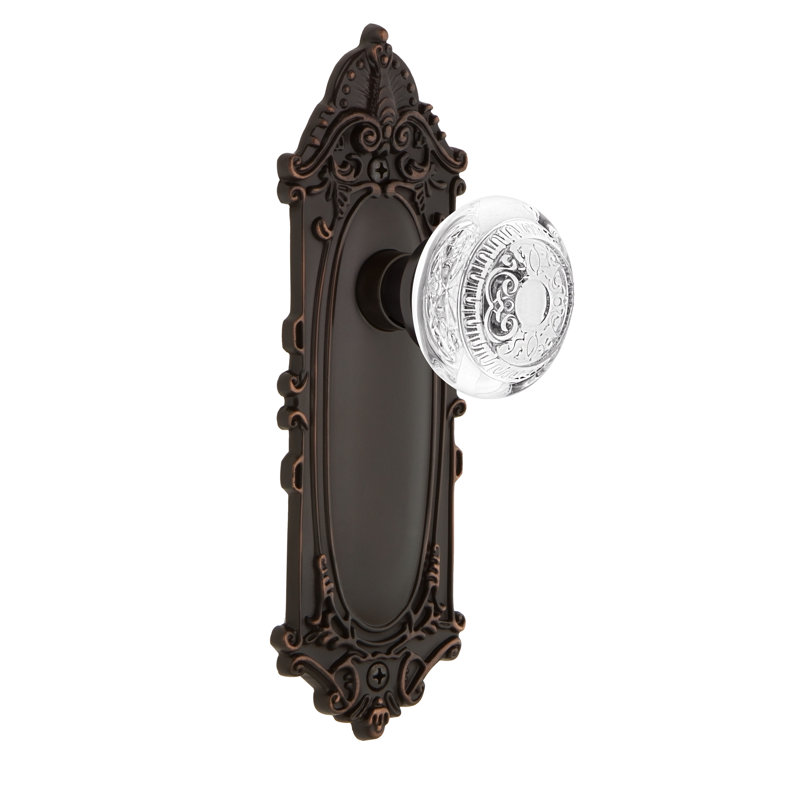 Victorian Plate with Crystal Egg & Dart Knob, 2-3/8”, Timeless Bronze