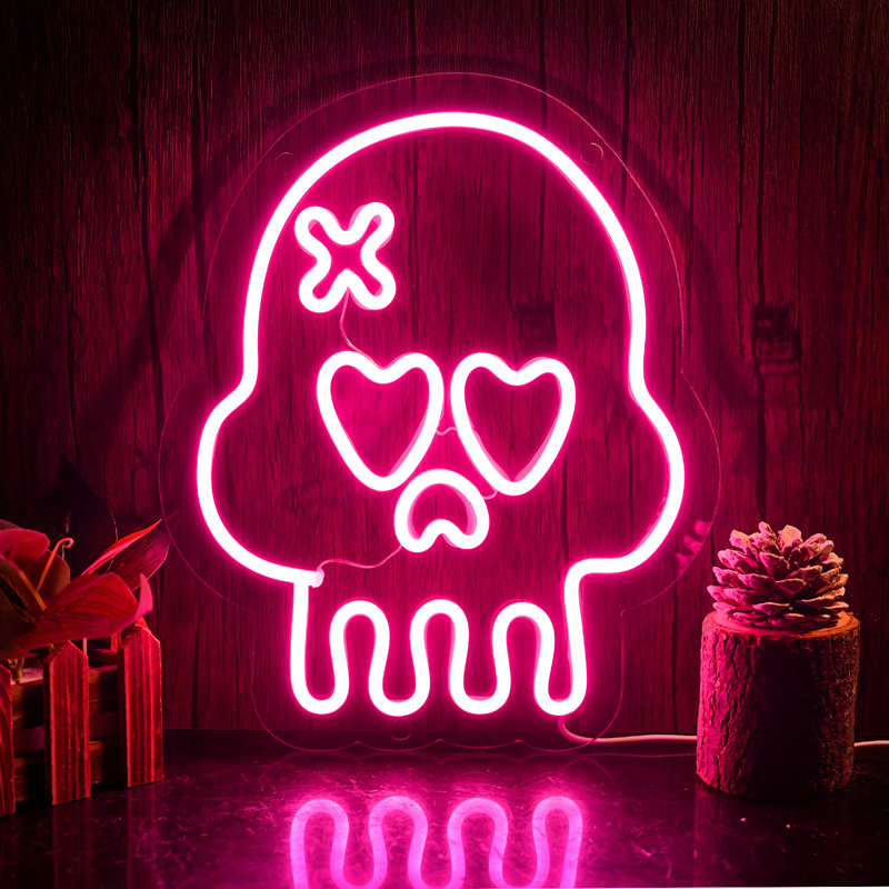 11.4" Skull with Scar Led Neon Sign