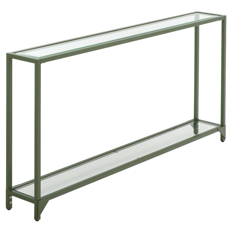 Console Charlie-Adam, 29" H x 56" W x 8" D, Clear, Green
