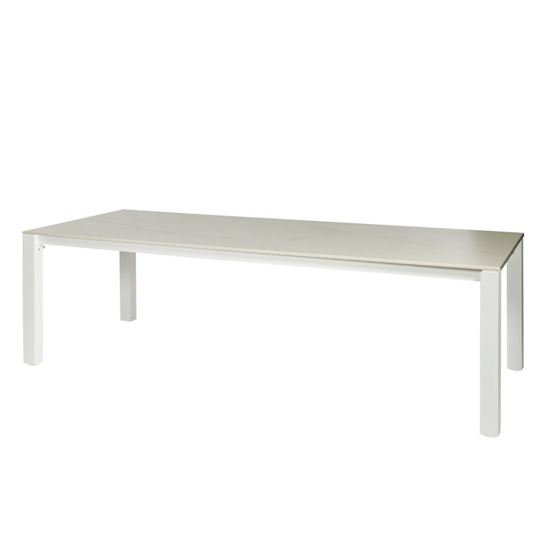 Machar Outdoor Dining Table, White, 39.38" W x 94.5" L x 29.5" H, White