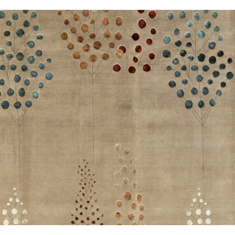 Tapis brun de haute qualité noué à la main