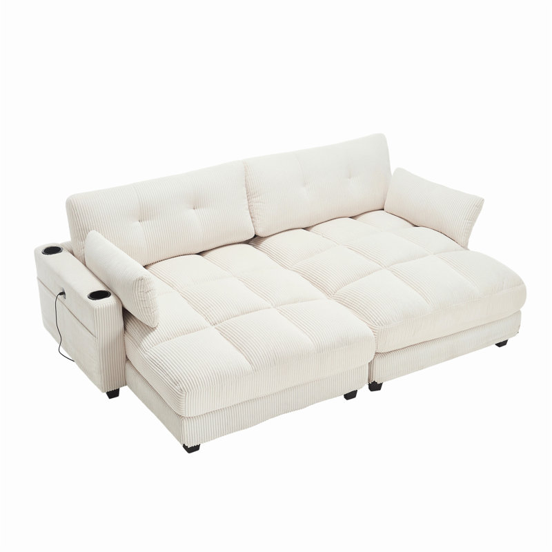 Versatile Sleeper Sofa Couch Bed with Oversized Chaise Lounge Chair and Cozy Cloud Design