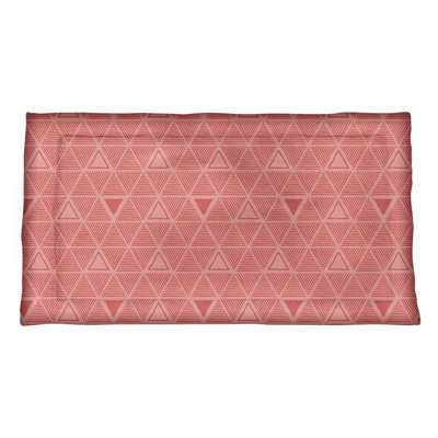 Taie décorative d’oreiller classique à motif de triangles dessinés à la main