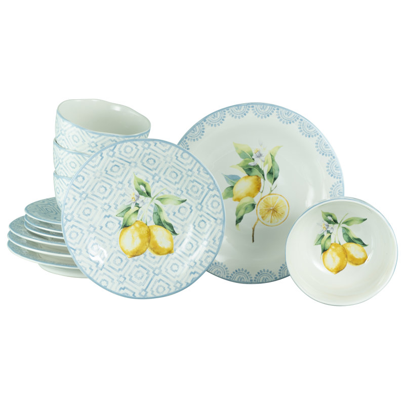 Lemoncello Piece Stoneware Dinnerware Set - Service for 4