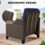 Ensemble de 2 chaises longues d'extérieur mixtes en rotin et osier avec accoudoirs courbés-1348965519